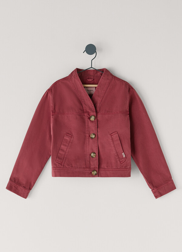 CHAQUETA CUELLO PICO TE&Ntilde;IDA EN PRENDA