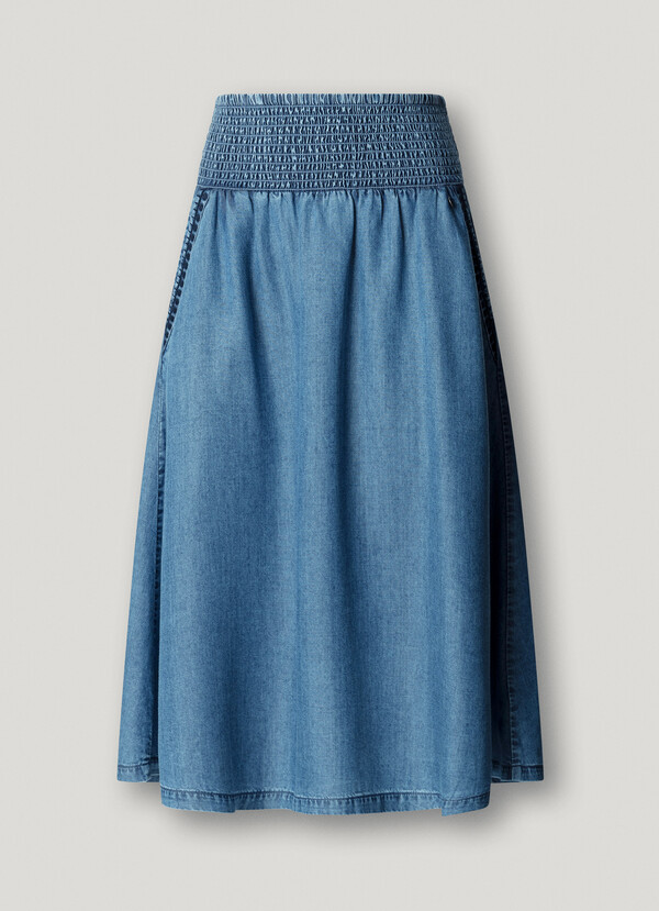 CHAMBRAY MIDI SKIRT