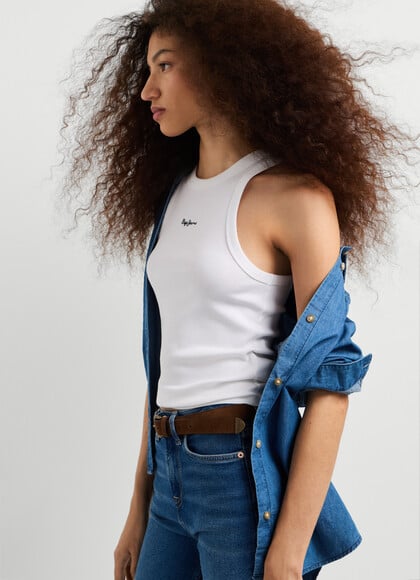 SLEEVELESS RIBBED TOP