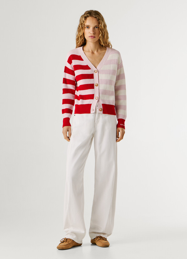 STRIPED KNIT CARDIGAN
