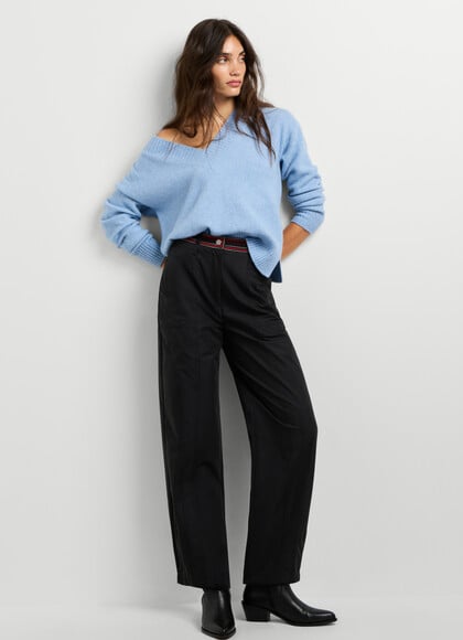 WIDE TROUSERS WITH EMBROIDERED DETAILS