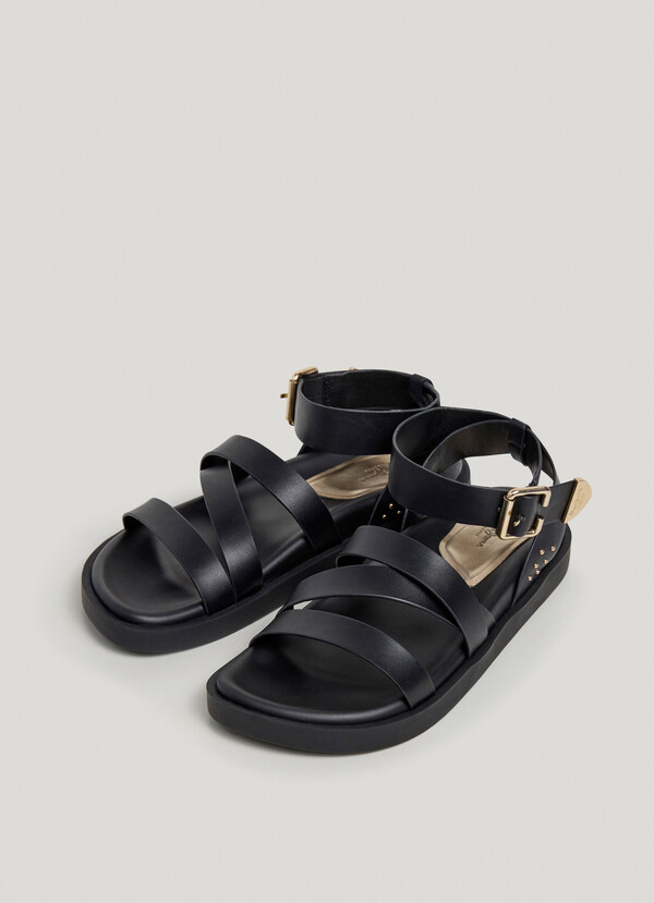 FLAT CROSS-STRAP SANDALS