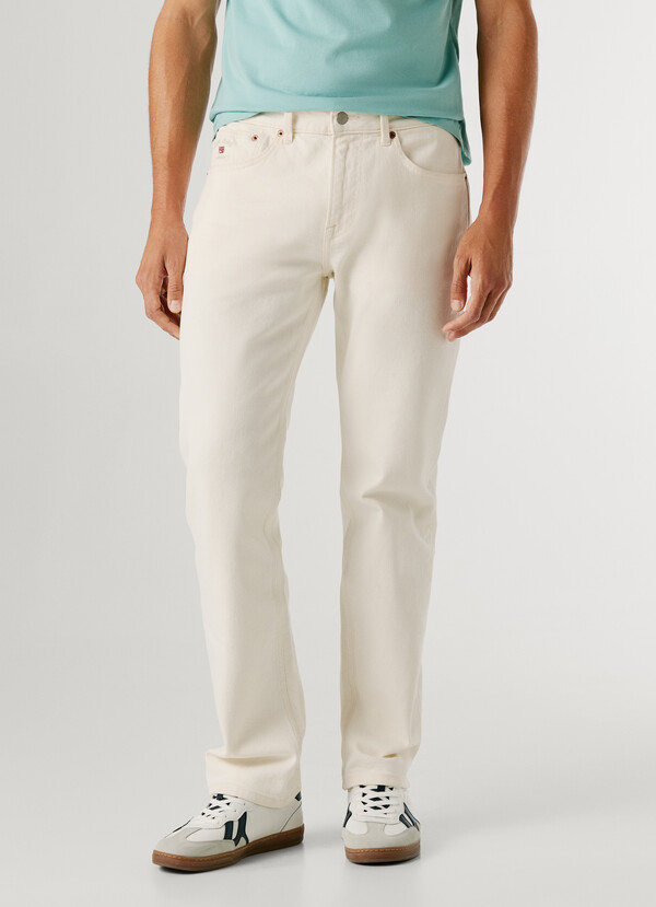 STRAIGHT FIT MID-RISE JEANS - CASH