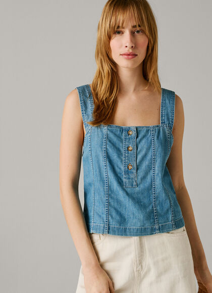 REGULAR FIT DENIM TOP