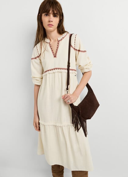 V-NECK MIDI DRESS