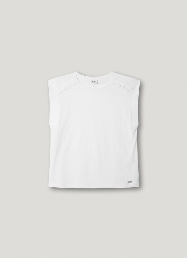 T-SHIRT WITH FRINGE DETAIL