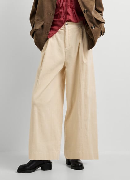 WIDE FIT CORDUROY TROUSERS