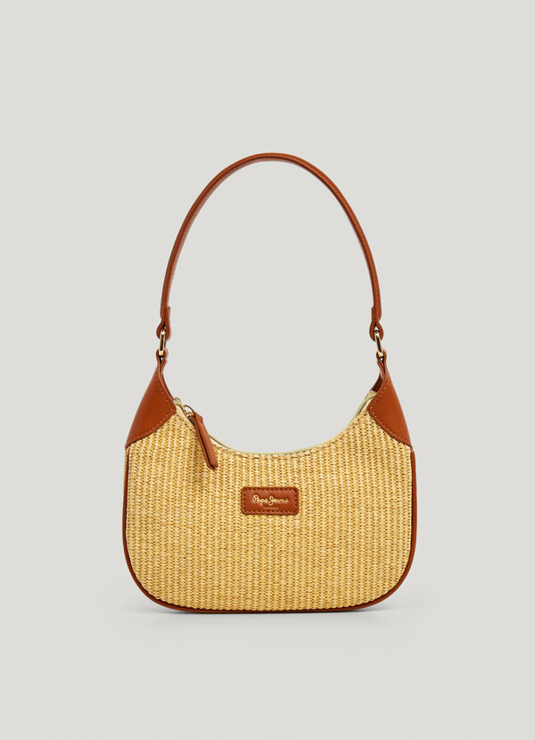 MALA EM FORMATO DE MEIA-LUA EM RAFIA