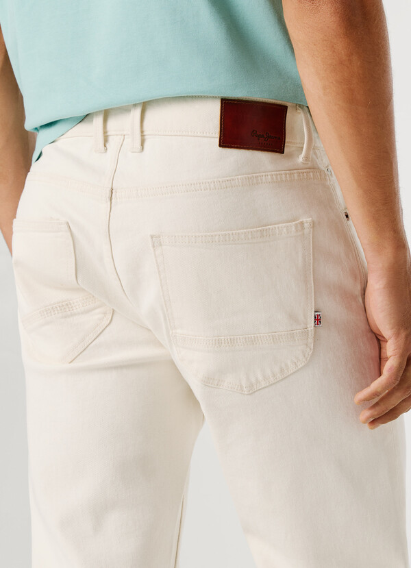 STRAIGHT FIT MID-RISE JEANS - CASH