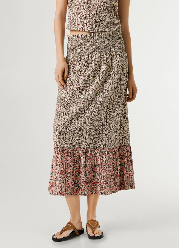 PRINTED MIDI SKIRT