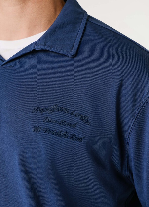 LONG SLEEVE POLO WITH EMBROIDERED LOGO