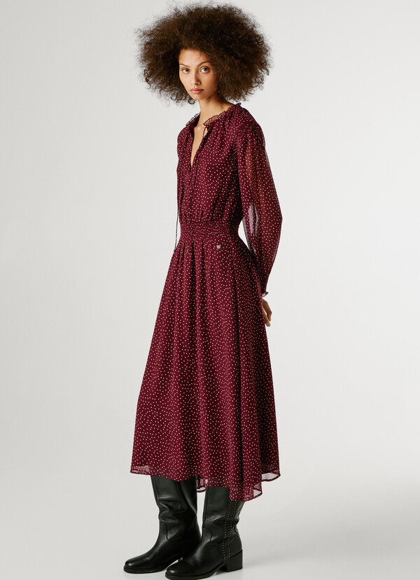 POLKA DOT MIDI DRESS