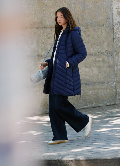 LONG PUFFER JACKET WITH BELT
