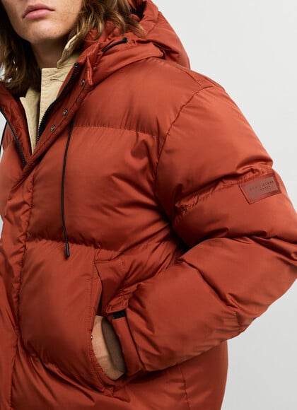 HOODED PADDED PUFFER JACKET