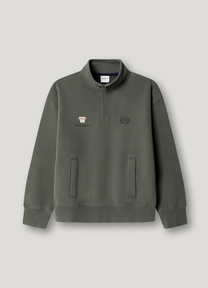 RELAXED FIT HALF-ZIP SWEATSHIRT