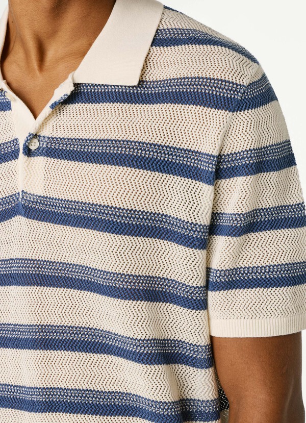 STRIPED KNIT POLO