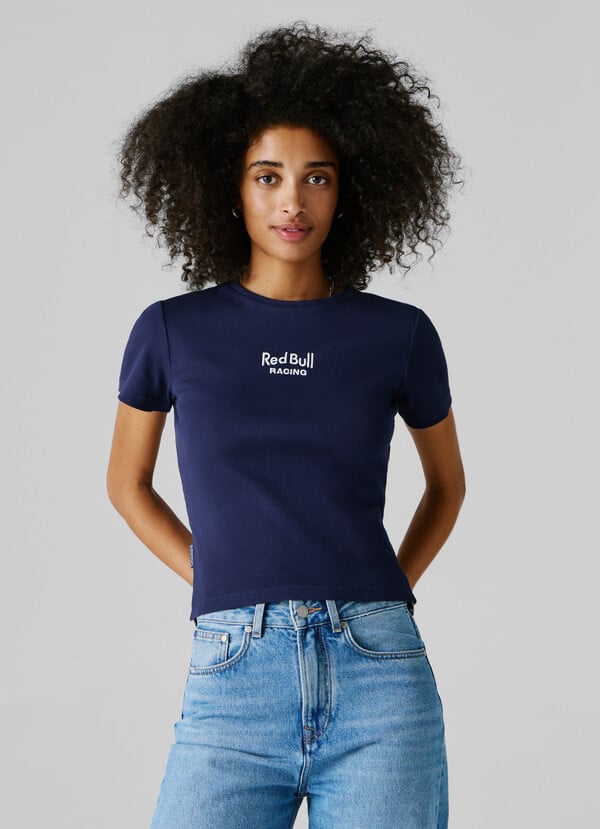 RIBBED LOGO EMBROIDERED T-SHIRT