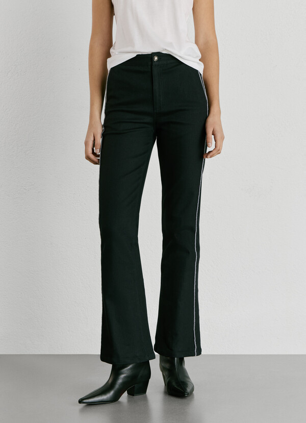 FLARE FIT TWILL TROUSERS