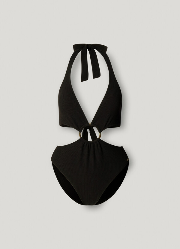 CUT OUT RIBBED SWIMSUIT