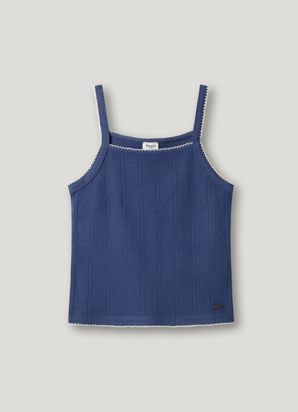 POINTELLE STRAPPY TOP