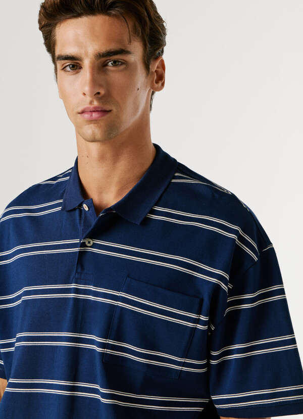 WIDE FIT STRIPED POLO