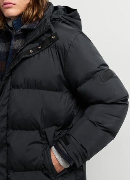 LONG PUFFER JACKET WITH HOOD