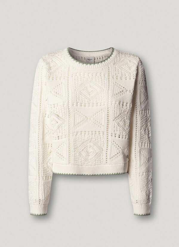 CREW NECK OPENWORK JUMPER