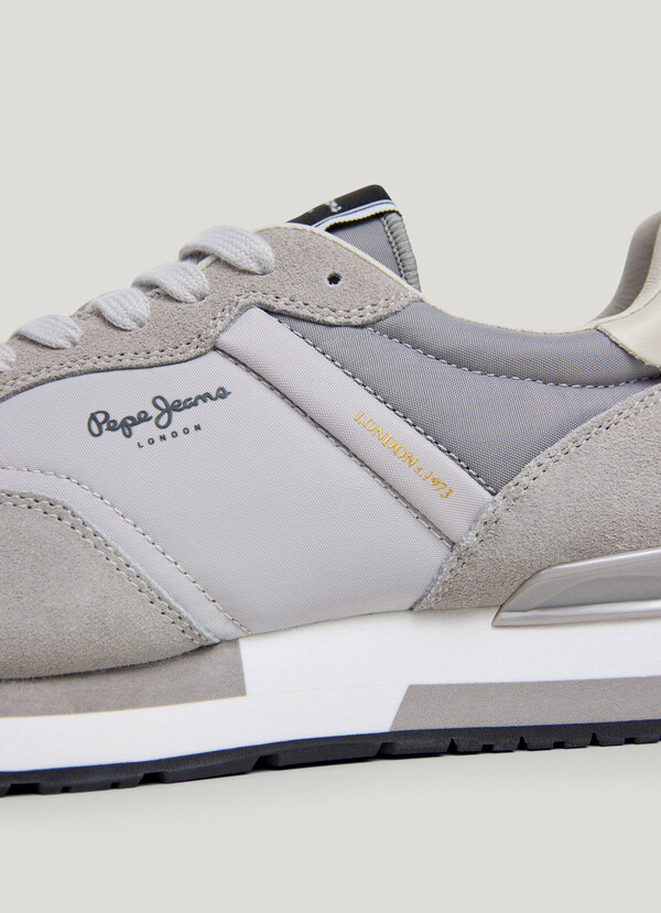 HAILON - LEATHER TRAINERS WITH SUEDE DETAILS 