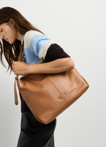 LEATHER EFFECT SHOPPER BAG