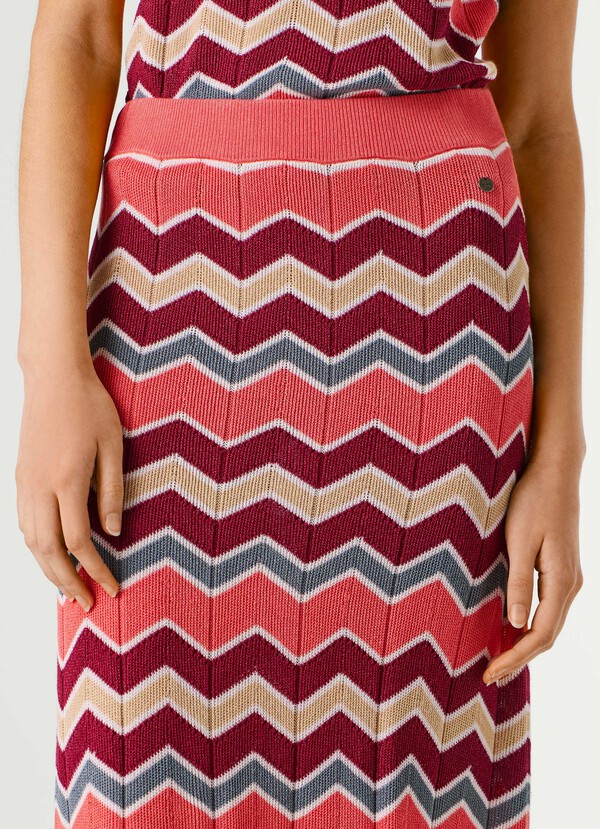 ZIGZAG STRIPED MAXI SKIRT