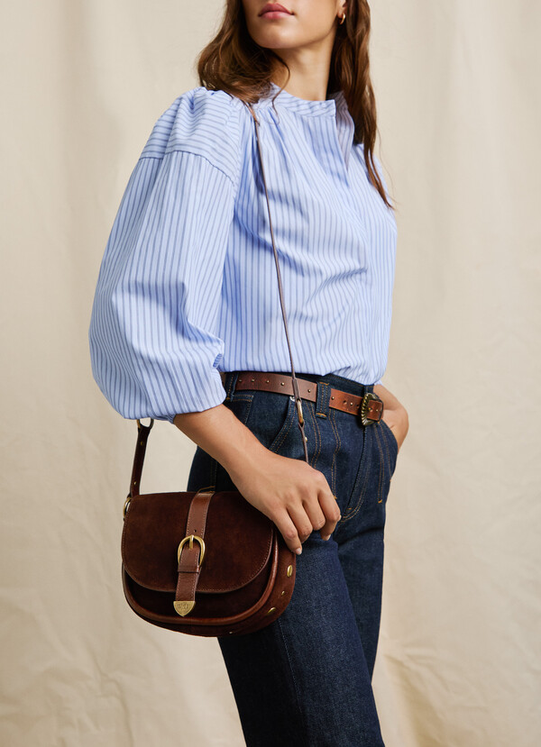SUEDE BAG WITH FLAP