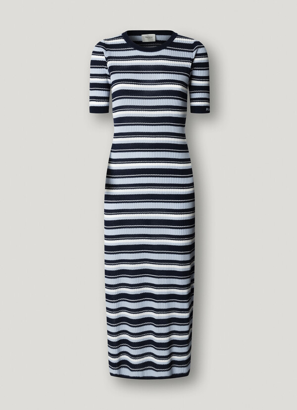 RIBBED STRIPED MAXI DRESS