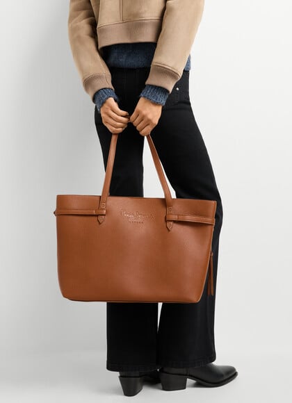 LEATHER EFFECT SHOPPER BAG