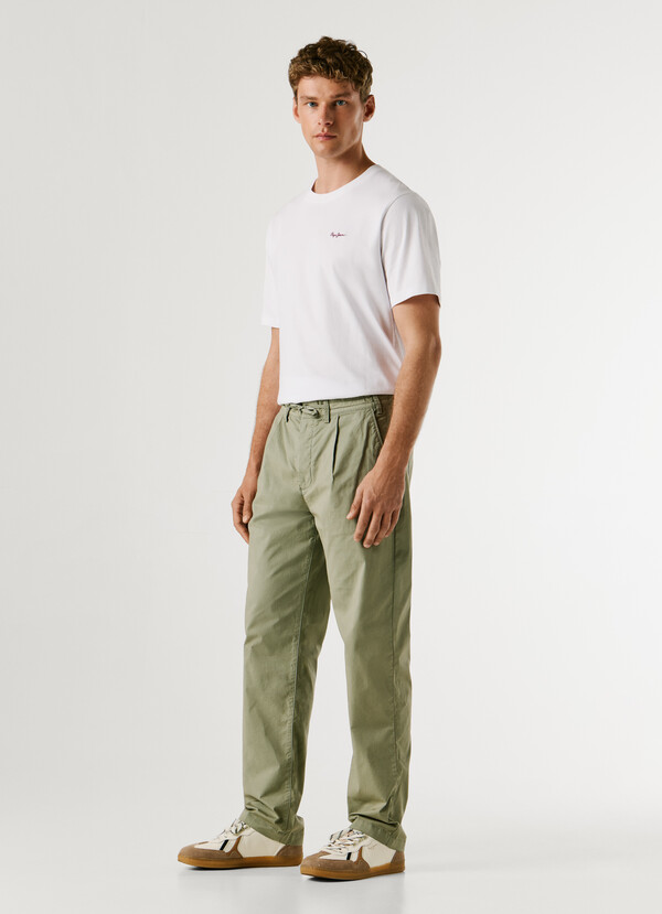 RELAXED FIT POPLIN CHINOS
