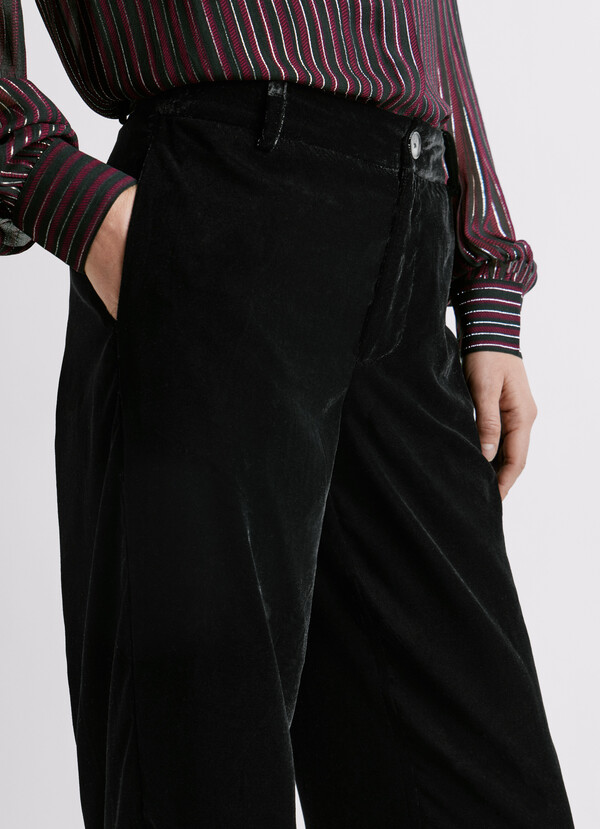 STRAIGHT VELVET TROUSERS