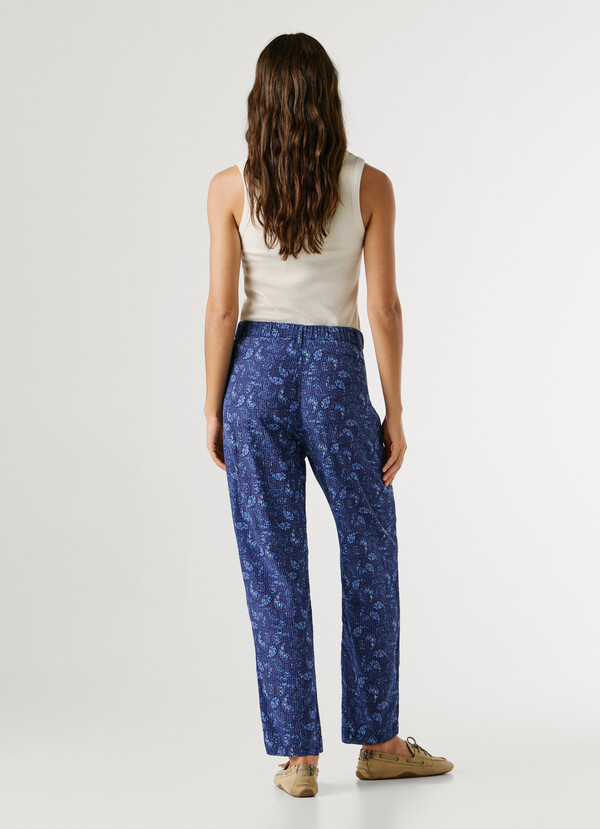 STRAIGHT PAISLEY PRINT TROUSERS