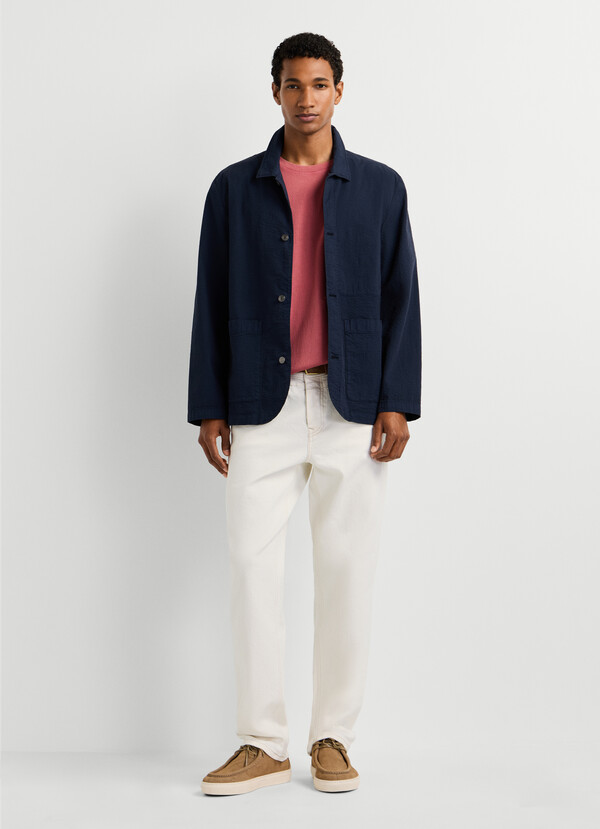 SEERSUCKER SHIRT COLLAR JACKET