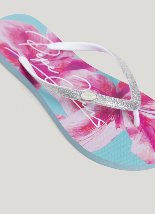 FLORAL PRINT BEACH FLIP FLOPS