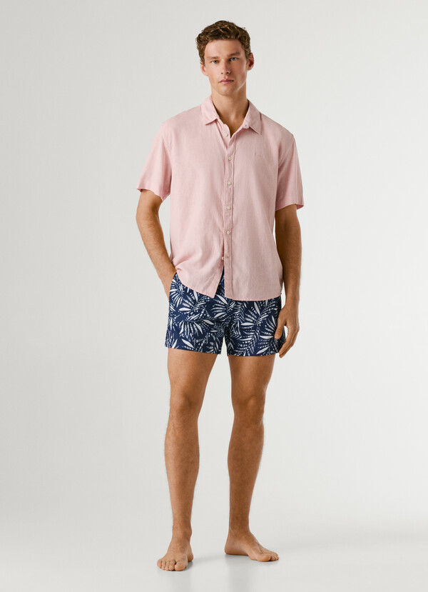SWIM SHORTS WITH LEAF PRINT