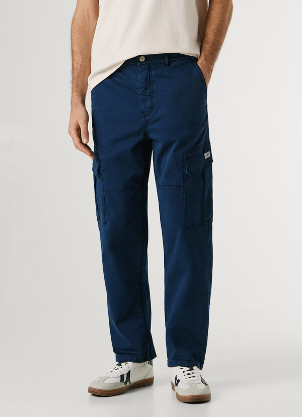 REGULAR FIT TWILL CARGO TROUSERS