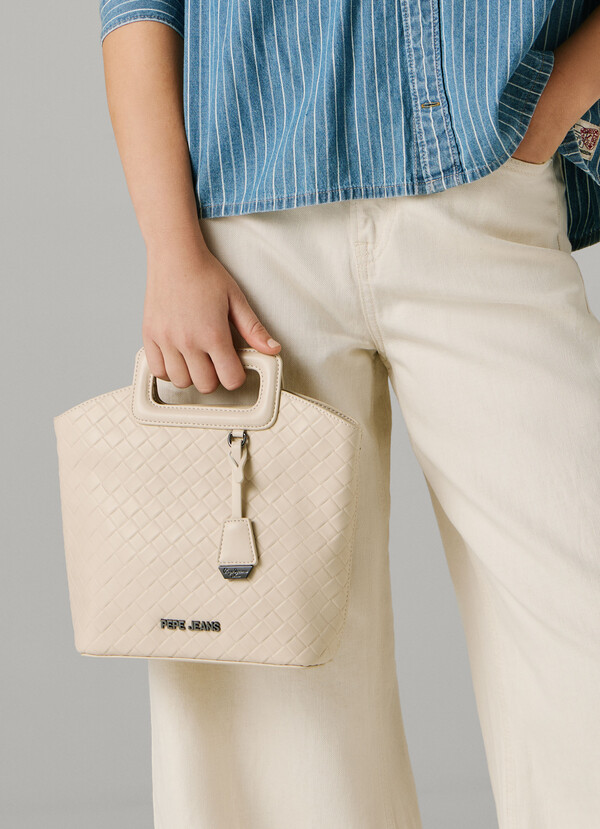 LEATHER EFFECT TOTE BAG