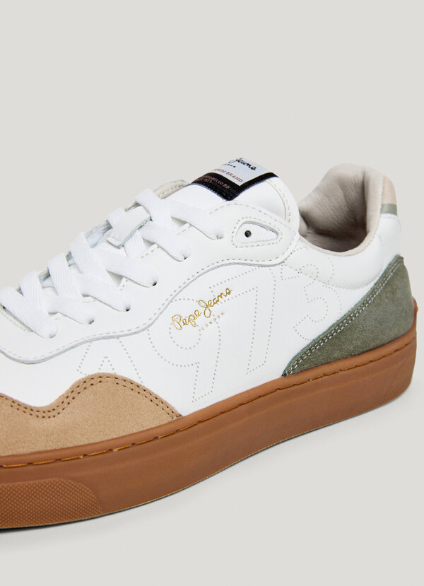 CAMDEN - LEATHER TRAINERS WITH SUEDE DETAILS 