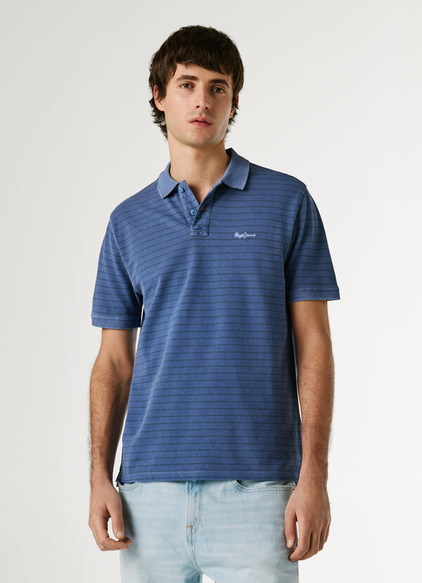 STRIPED PIQUE POLO SHIRT