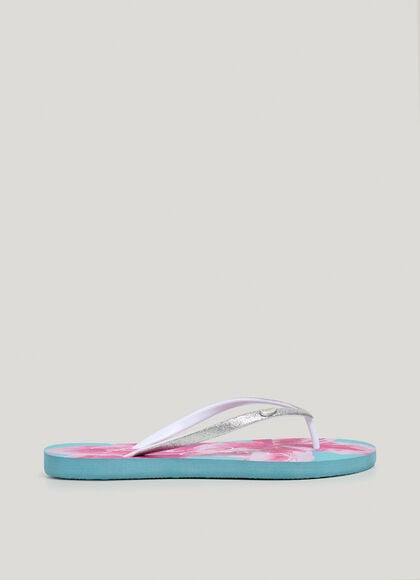 FLORAL PRINT BEACH FLIP FLOPS