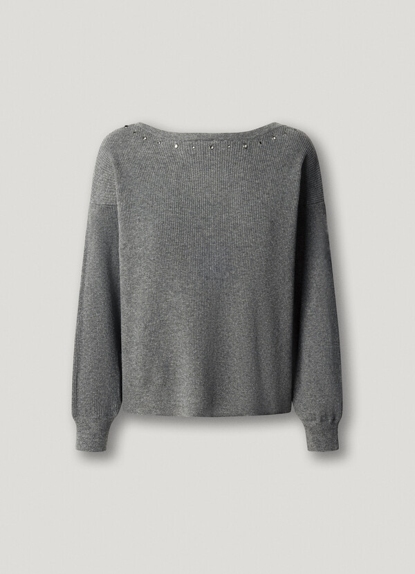 BOAT NECK RIBBED JUMPER