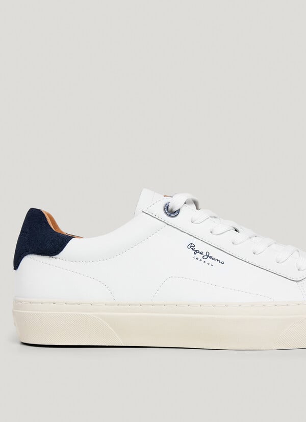 YOGI - LEATHER TRAINERS WITH SUEDE DETAILS 
