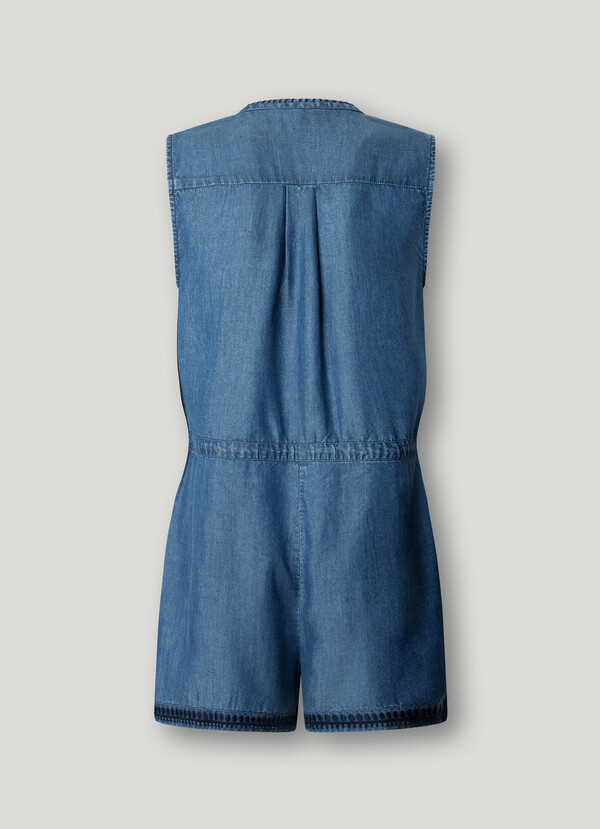 EMBROIDERED DETAIL MINI JUMPSUIT