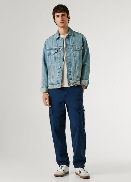 REGULAR FIT TWILL CARGO TROUSERS