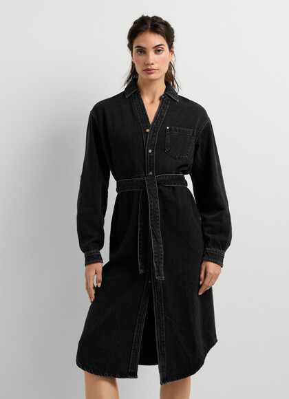 REGULAR FIT DENIM MIDI DRESS