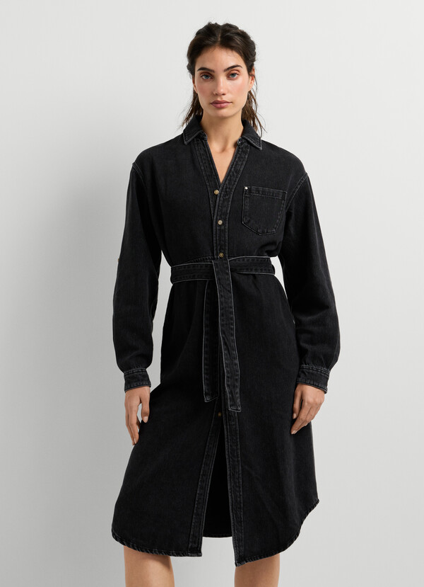 REGULAR FIT DENIM MIDI DRESS